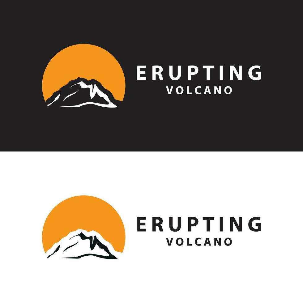 vulcano logo design ispirazione naturale scenario vulcano eruzione montagna elegante premio vettore