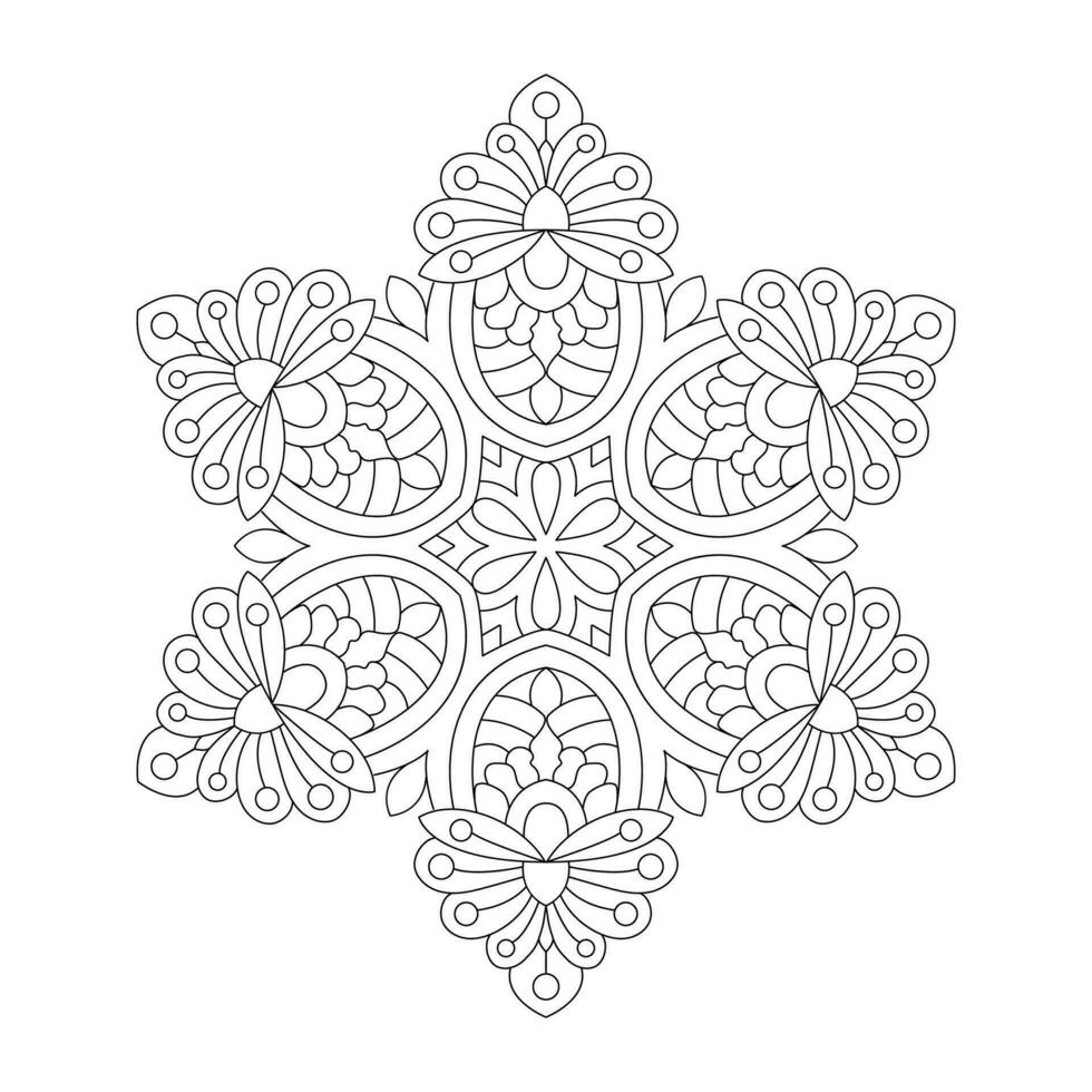 creativo mandala fiore design colorazione libro pagina vettore file