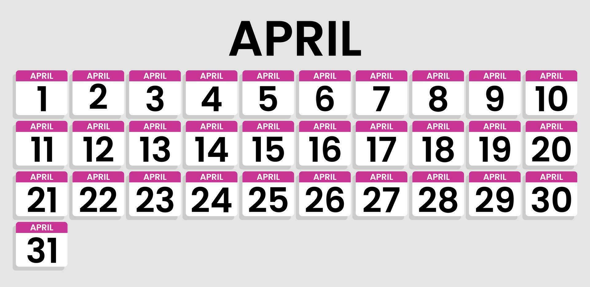 trimestre calendario modello per 2024. parete calendario griglia nel minimalista stile. di partenza a partire dal 1 per 30. ultimo calendario per tutti mesi vettore