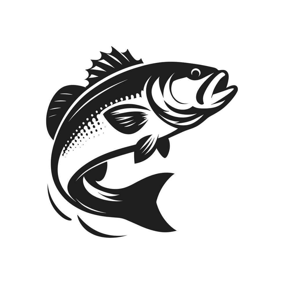 semplice basso pesce logo silhouette nel vettore icona illustrazione