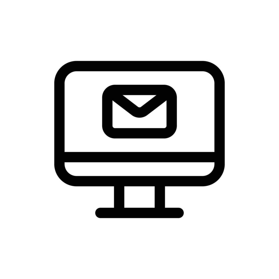 computer icona nel di moda schema stile isolato su bianca sfondo. computer silhouette simbolo per il tuo sito web disegno, logo, app, ui. vettore illustrazione, eps10.