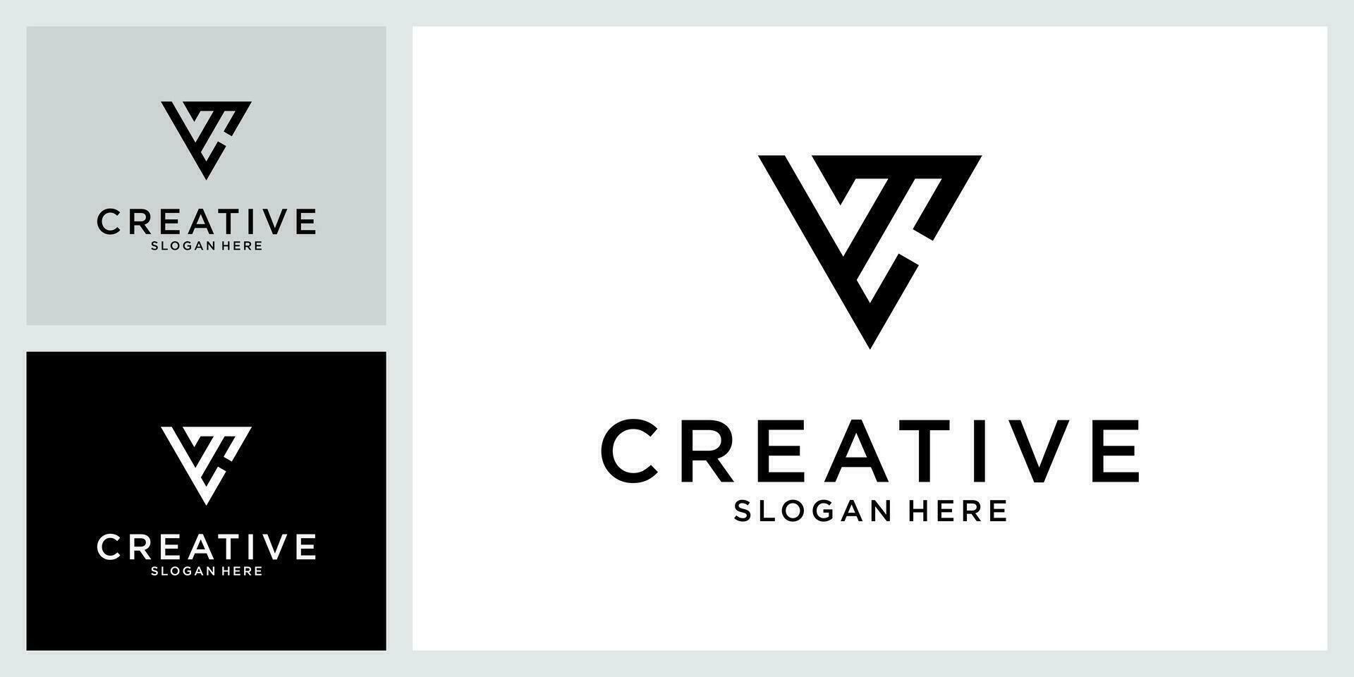 vc o CV iniziale lettera logo design concetto. vettore