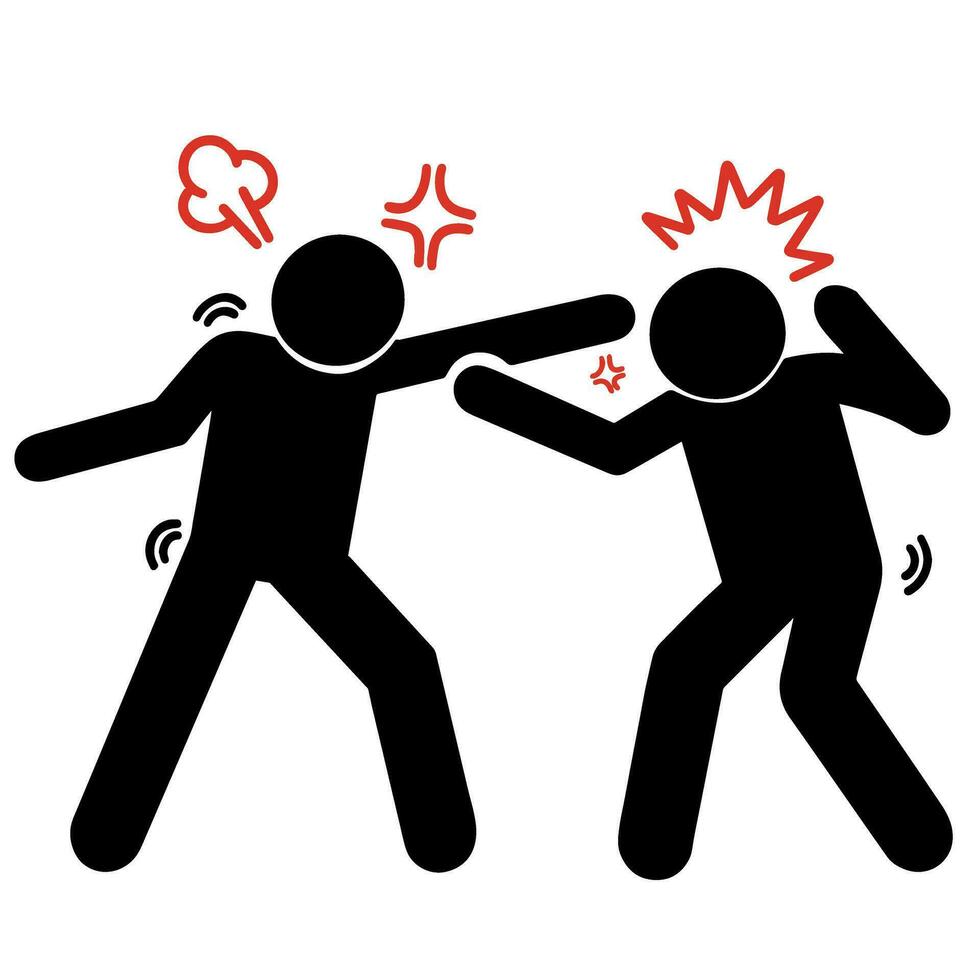 Due persone combattente vettore illustrazione