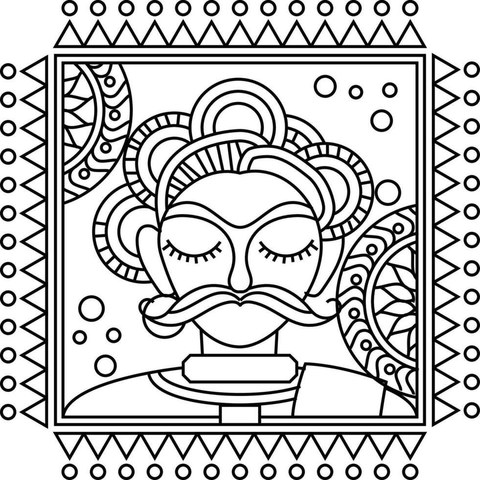 rangoli tradizionali e culturali indiani, alpona, kolam o paisley vector line art. arte bengala india. per la stampa tessile, logo, carta da parati