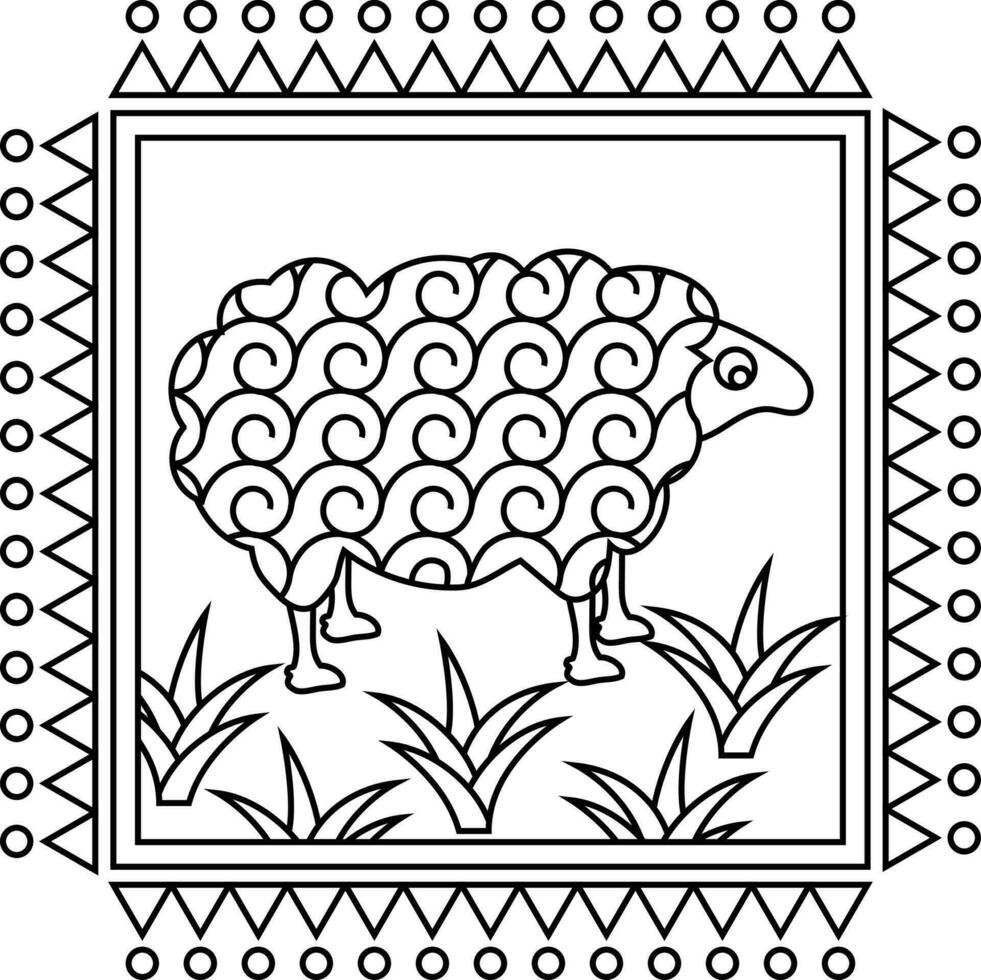 rangoli tradizionali e culturali indiani, alpona, kolam o paisley vector line art. arte bengala india. per la stampa tessile, logo, carta da parati