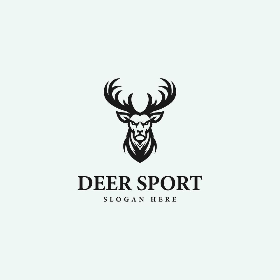 semplice sport cervo logo disegno, nel monocromatico stile, nero e bianca vettore
