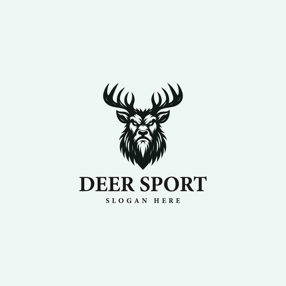 semplice sport cervo logo disegno, nel monocromatico stile, nero e bianca vettore