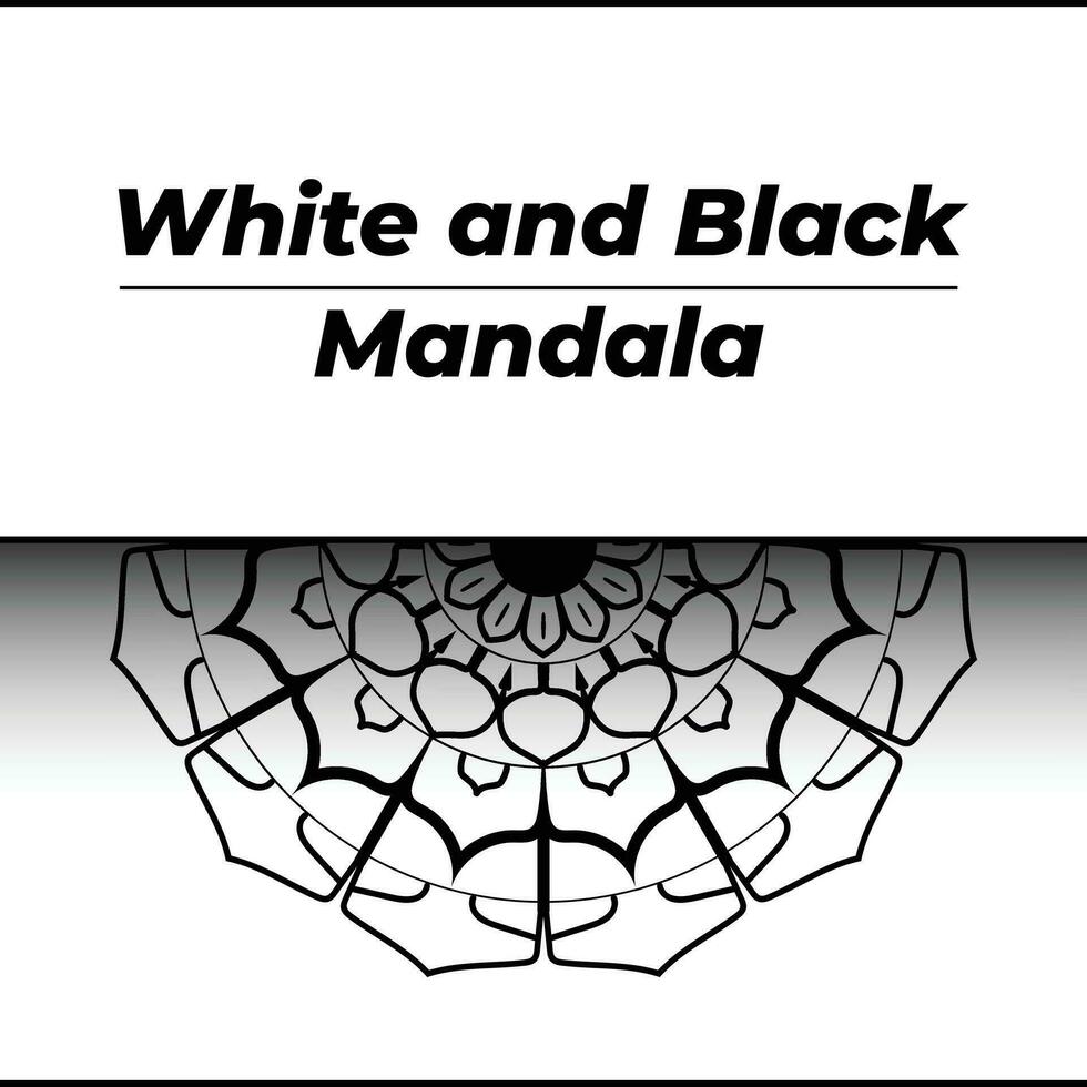 islamico mandala sfondo design con bianco e nero colore vettore