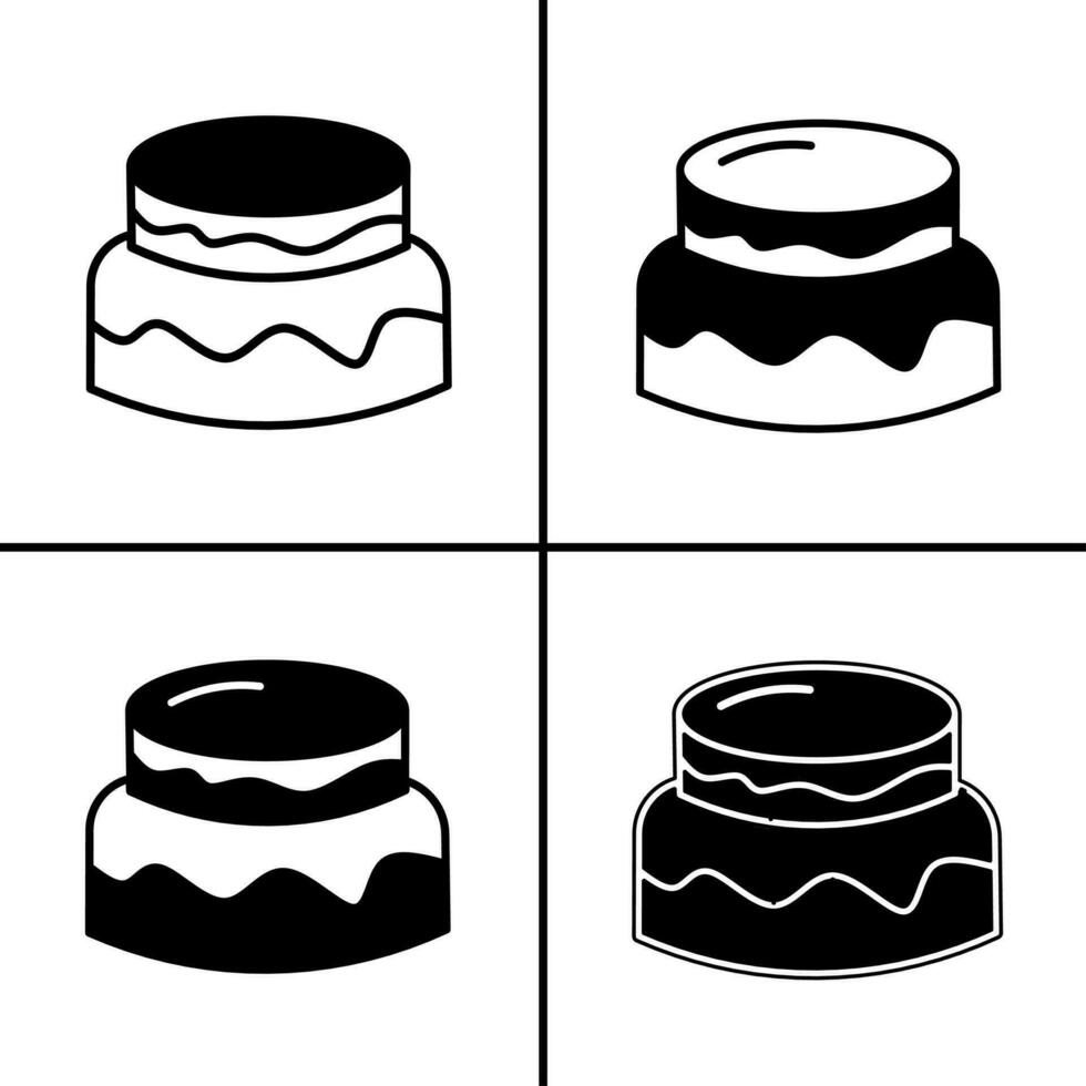 vettore nero e bianca illustrazione di torta icona per attività commerciale. azione vettore design.