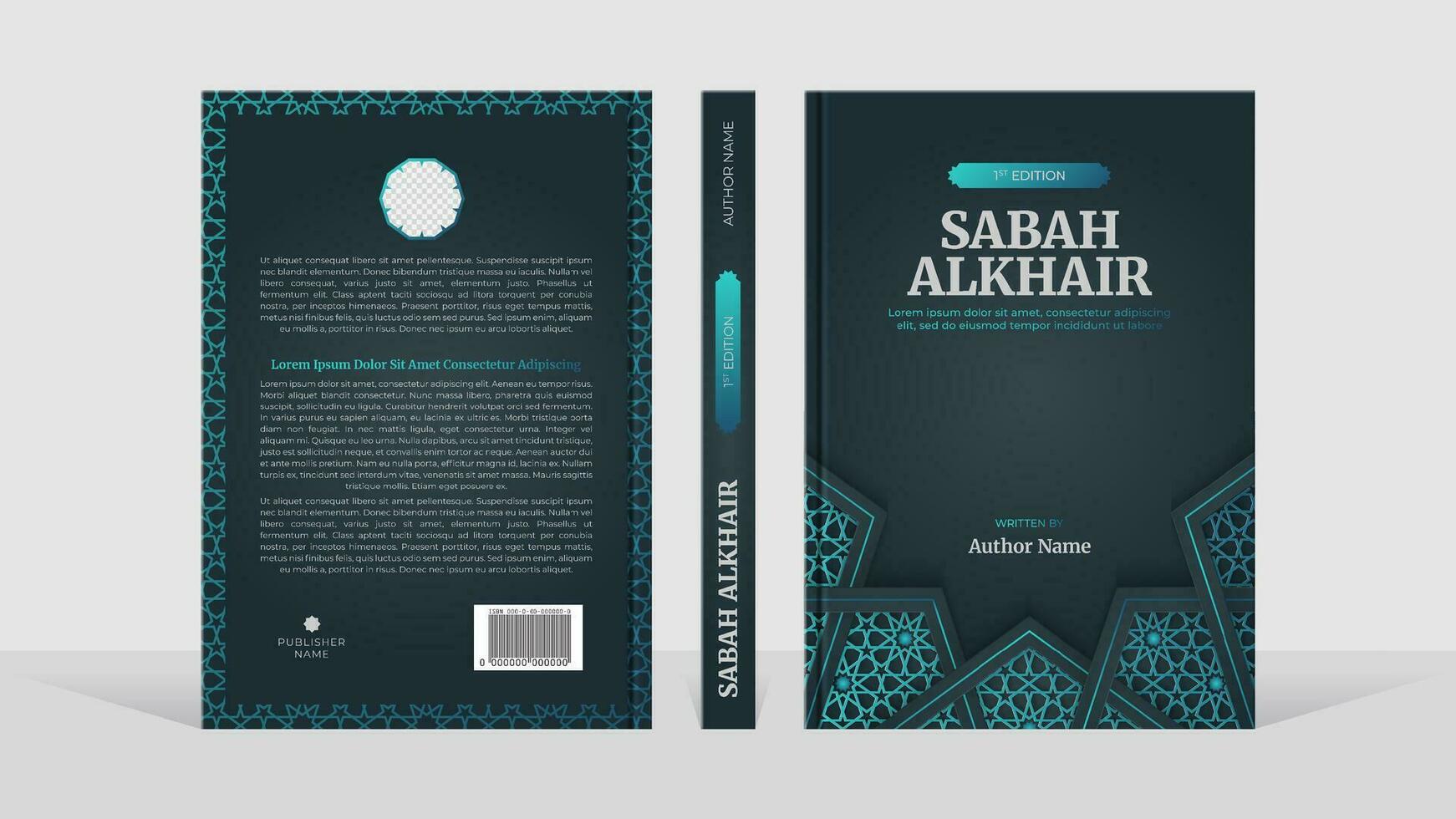 islamico Arabo stile libro copertina modello design con arabesco marocchino modello vettore