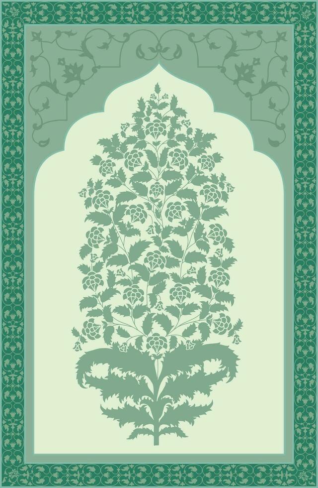 tradizionale indiano fiore motivo. Mughal mano disegnato, Mughal parete quadri. Vintage ▾ indiano popolare fiore. botanico floreale etnico motivo. tradizionale orientale fiore motivo design. vettore