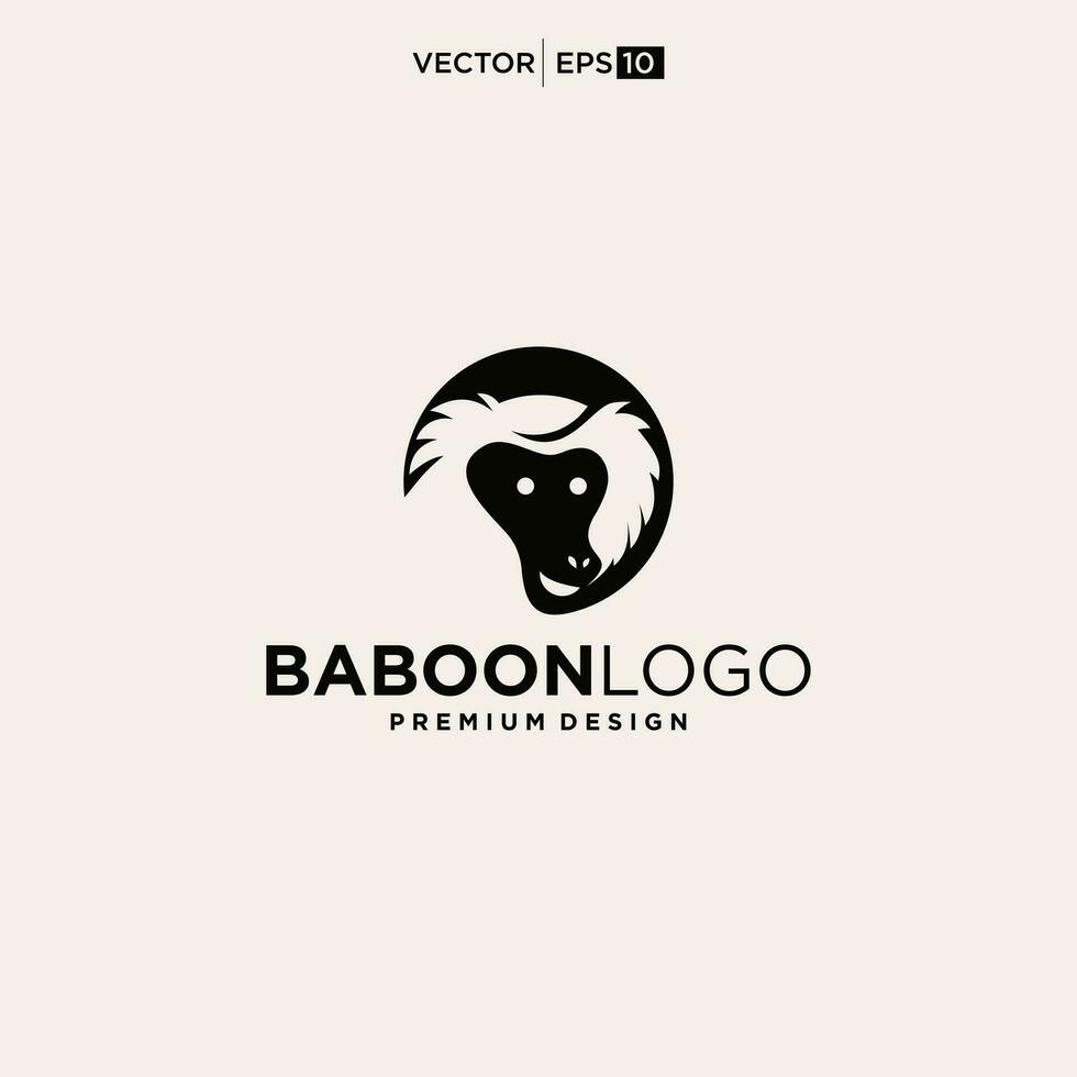 babbuino scimmia logo semplice pulito design vettore