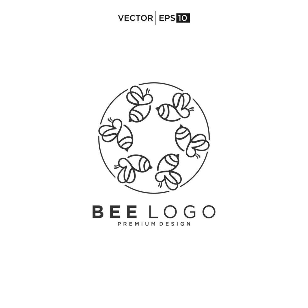 miele ape animali logo icona vettore illustrazione