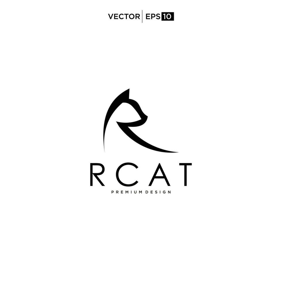 gatto logo design. animale domestico cura negativo spazio stile concetto elemento simbolo vettore icona illustrazione
