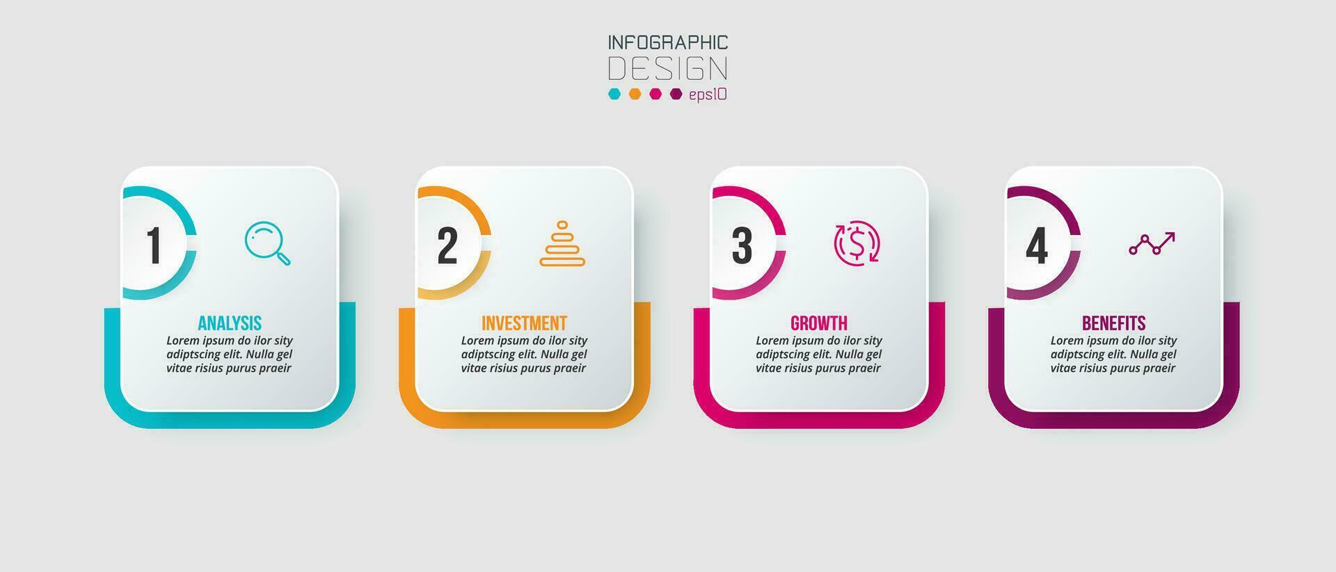 4 passaggi Infografica modello attività commerciale concetto. vettore