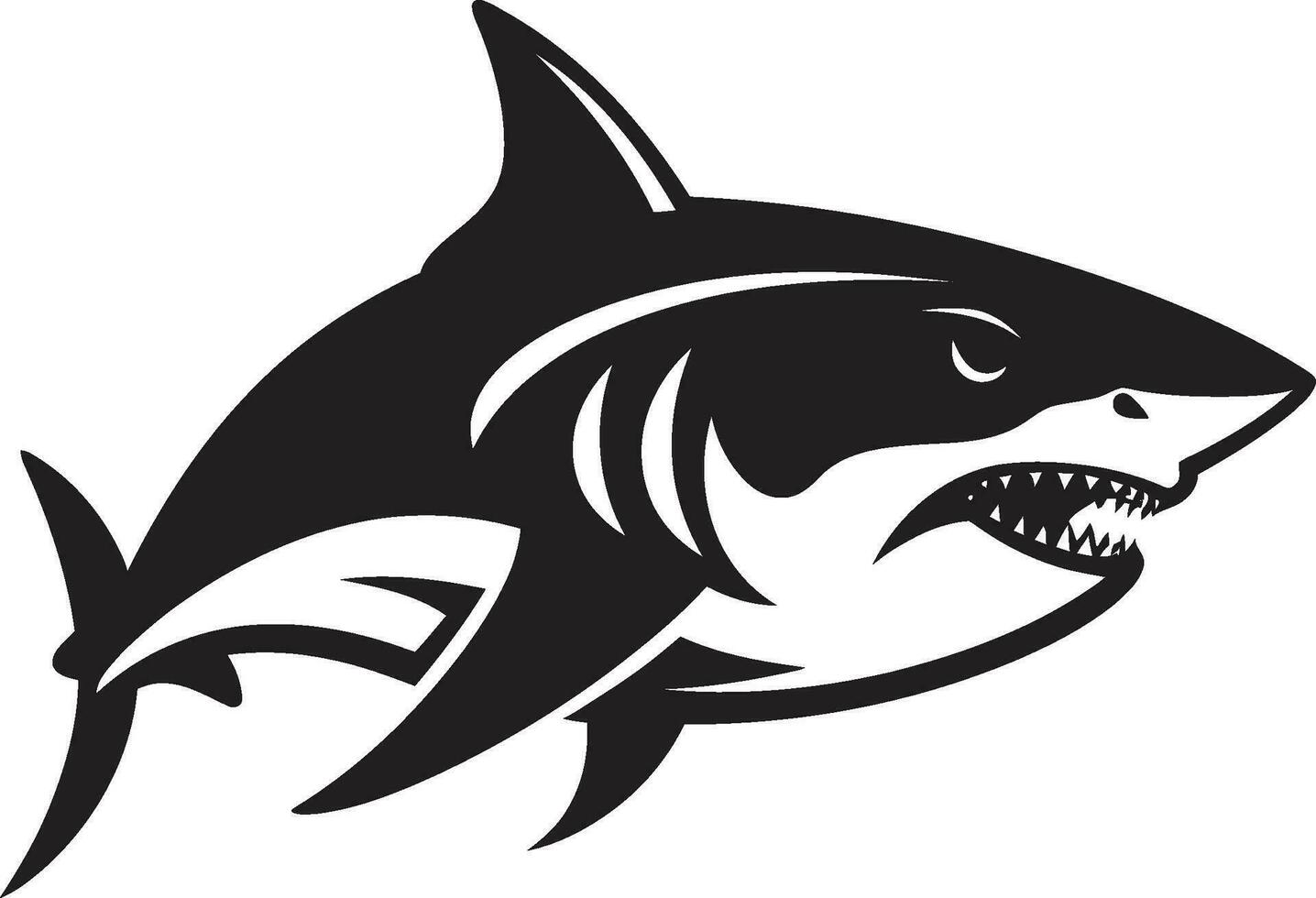squali minaccia svelato logo vettore design terribile pinna furia rivelato iconico emblema icona