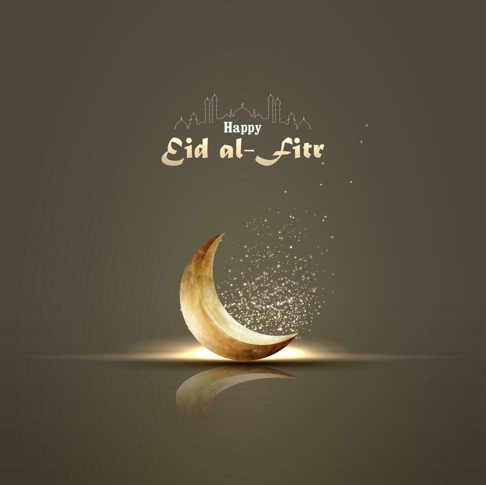 islamico saluti eid al Fitr carta design con mezzaluna Luna vettore