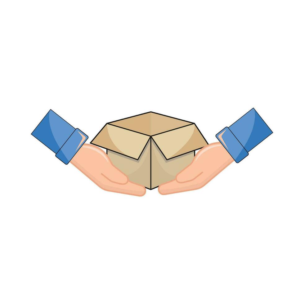 scatola consegna nel mano illustrazione vettore