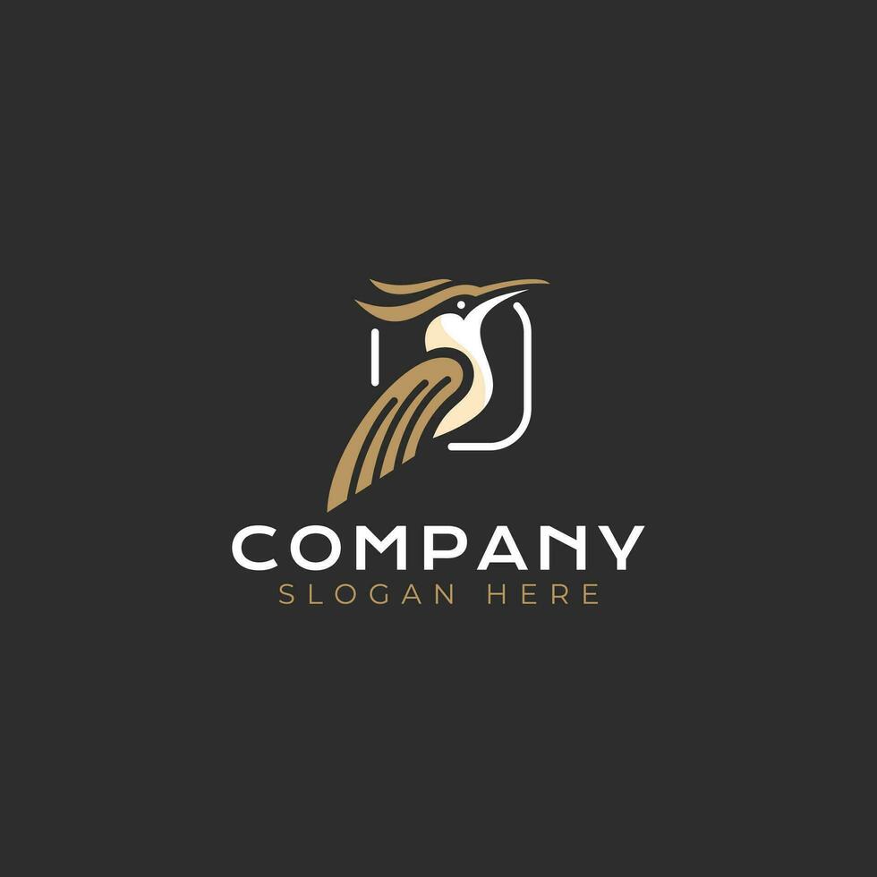 lusso colibrì portafortuna vettore logo design. semplice minimalista uccello come azienda marca identità. vettore illustrazione.