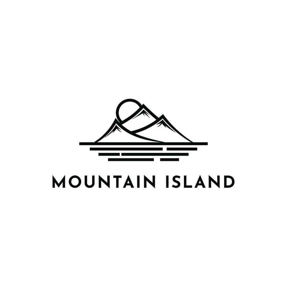 montagna isola logo design idea vettore
