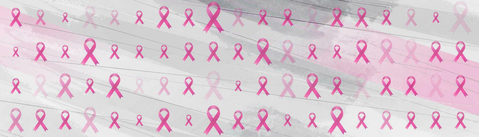Seno cancro consapevolezza mese. rosa nastro nastri modello sfondo vettore