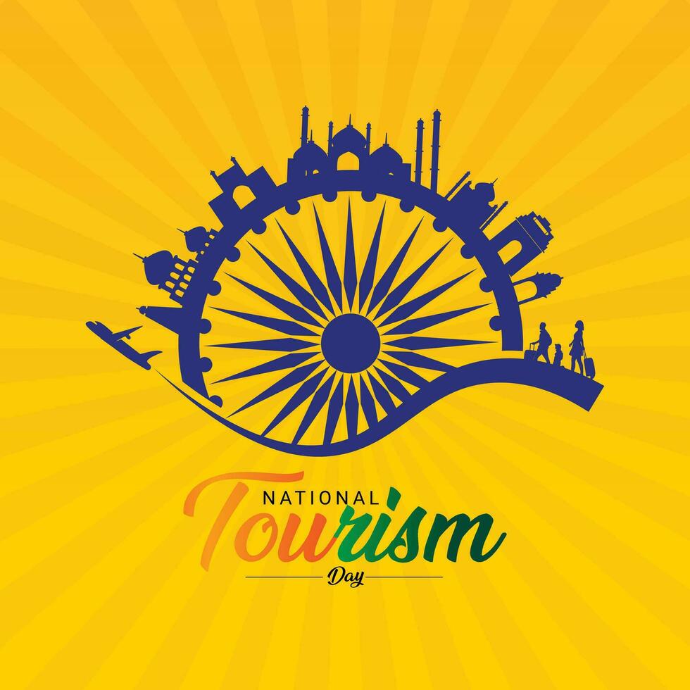modificabile vettore Immagine di nazionale turismo giorno può essere Usato per striscioni, manifesti, sociale media e Stampa media.