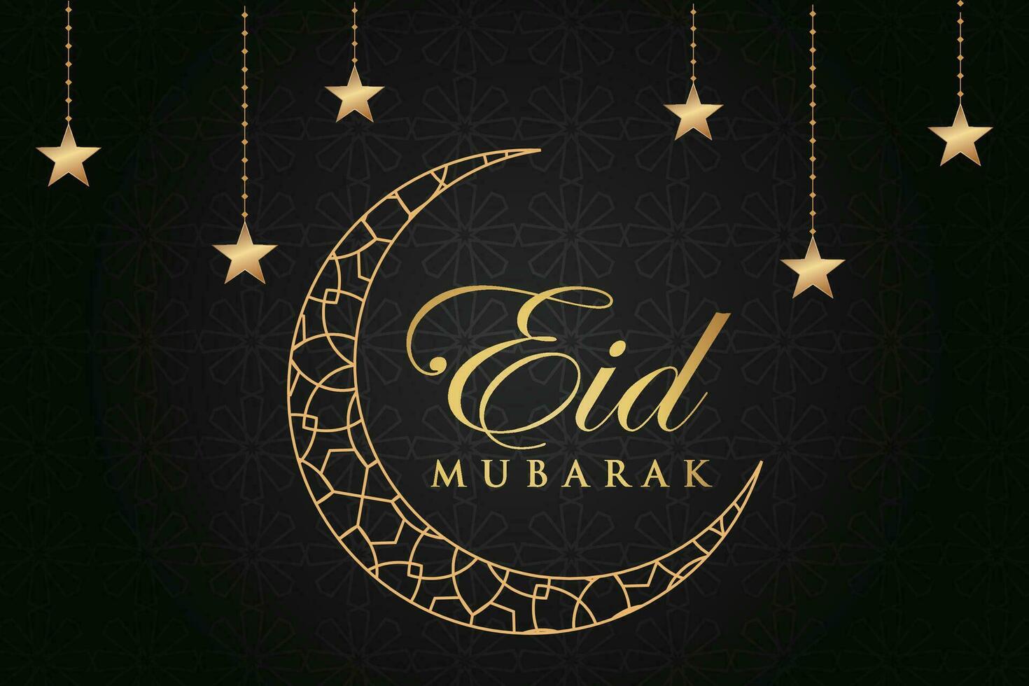 eid mubarak saluto carta con oro stelle e mezzaluna vettore