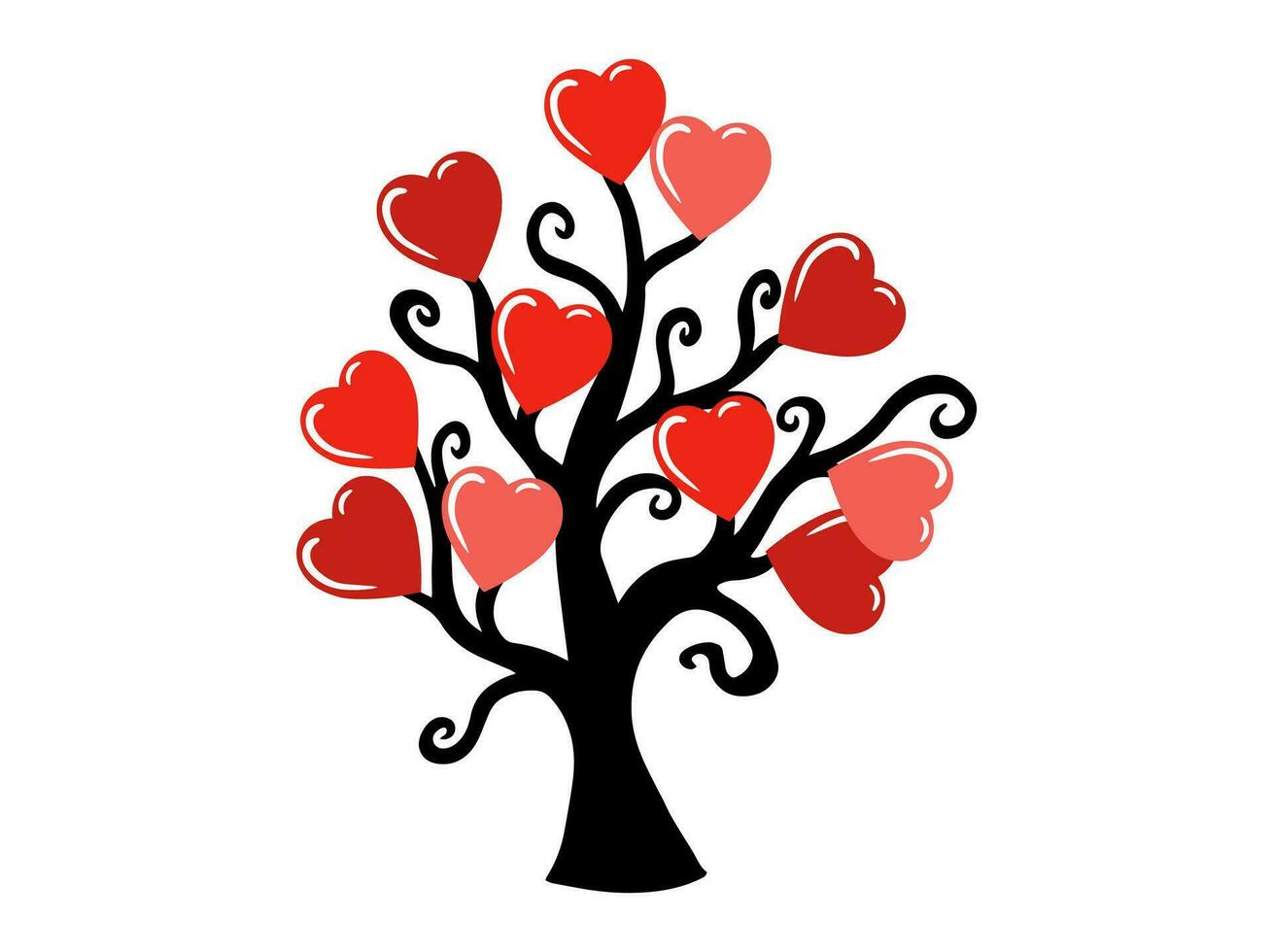 amore albero san valentino giorno illustrazione vettore