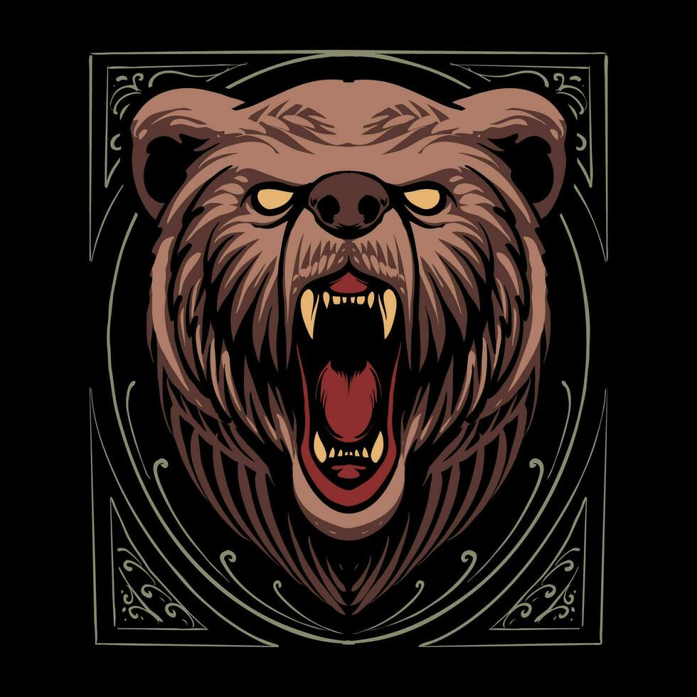 buio grizzly orso vettore illustrazione