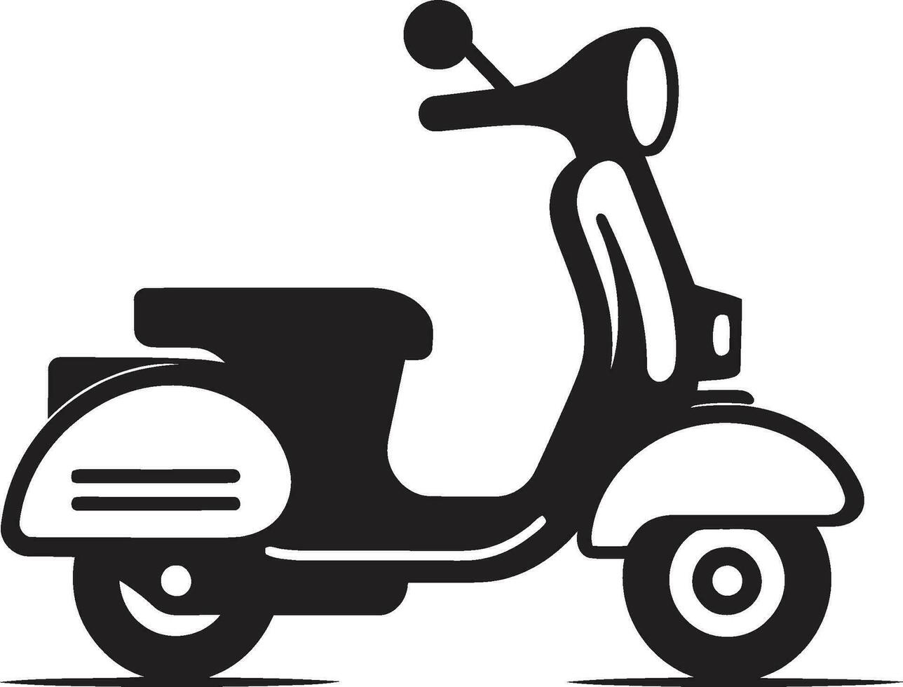 scooter strada appello iconico emblema icona città chiazza di petrolio farsi più in là logo vettore design