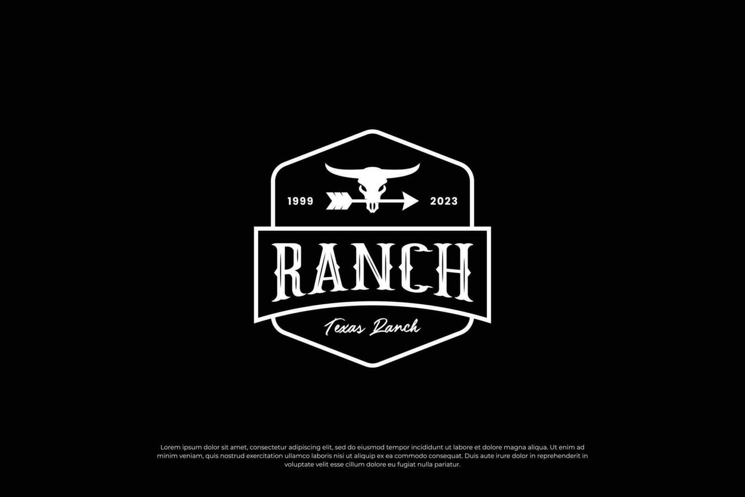 Vintage ▾ etichetta Longhorn, bufalo, Toro logo design. bestiame ranch logo modello. vettore