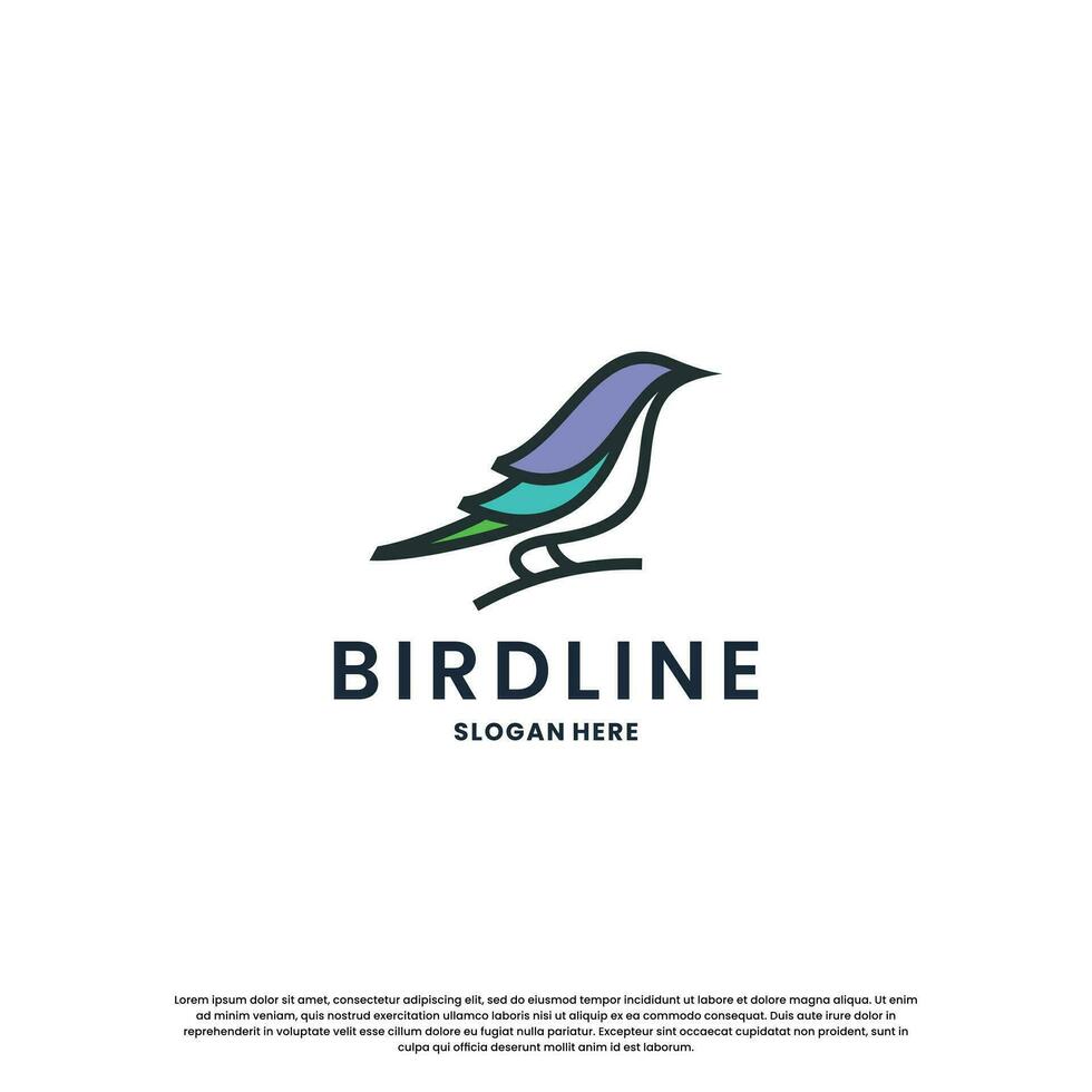 moderno uccello linea logo design. minimalista uccello logo modello. vettore