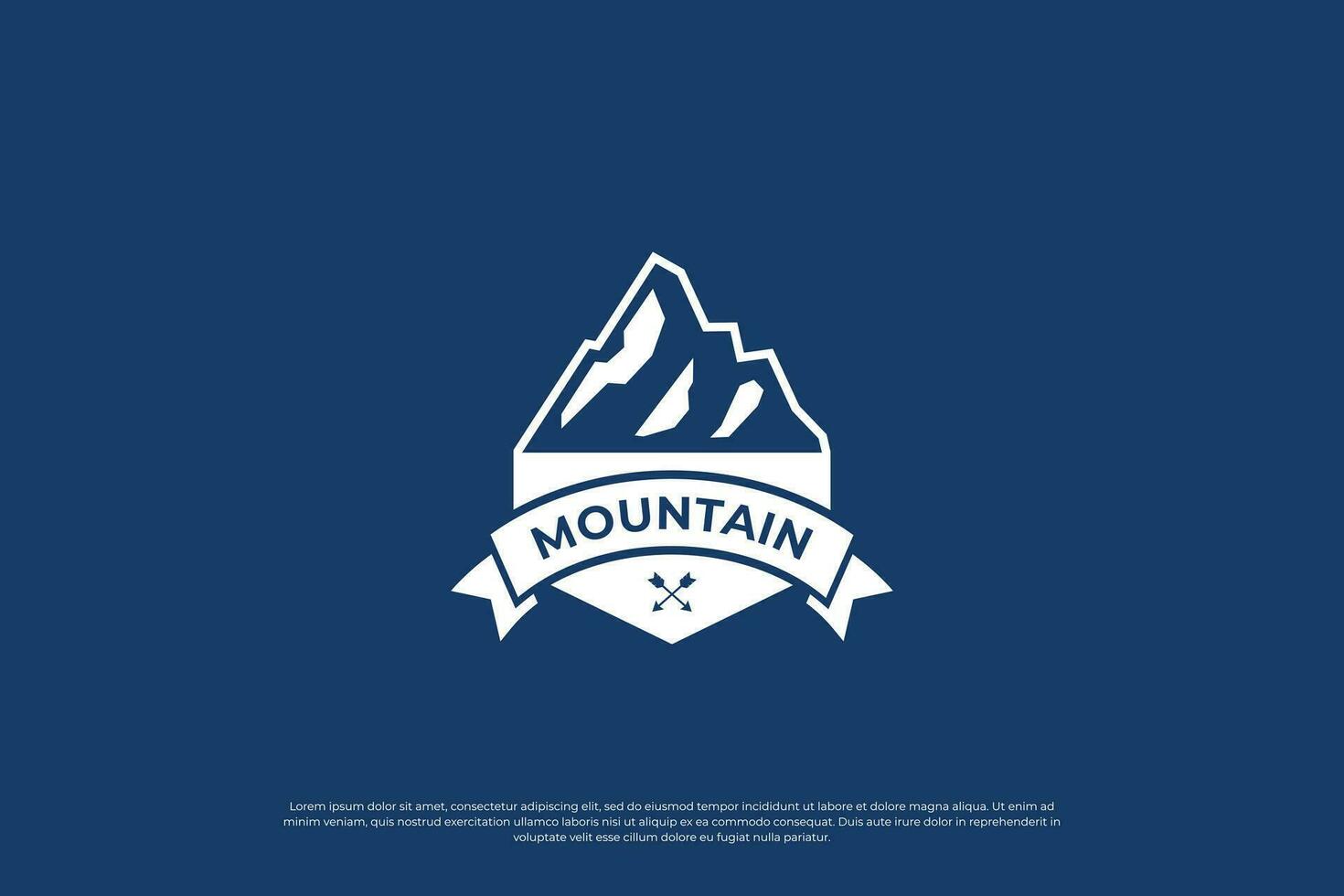 montagna esplorazione distintivo logo design. montagna viaggio emblema. montagna spedizione design. vettore