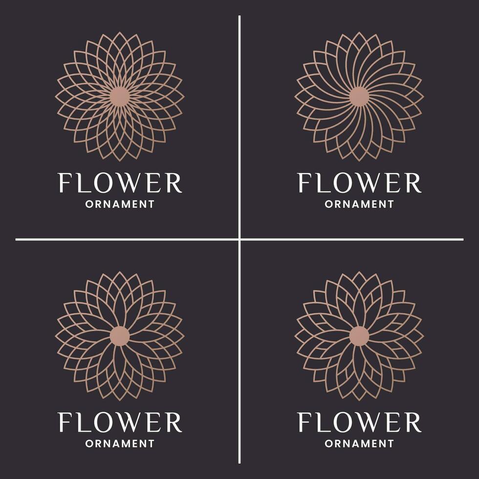 impostato di lusso boutique logo, fiore mandala logo design per lusso il branding vettore