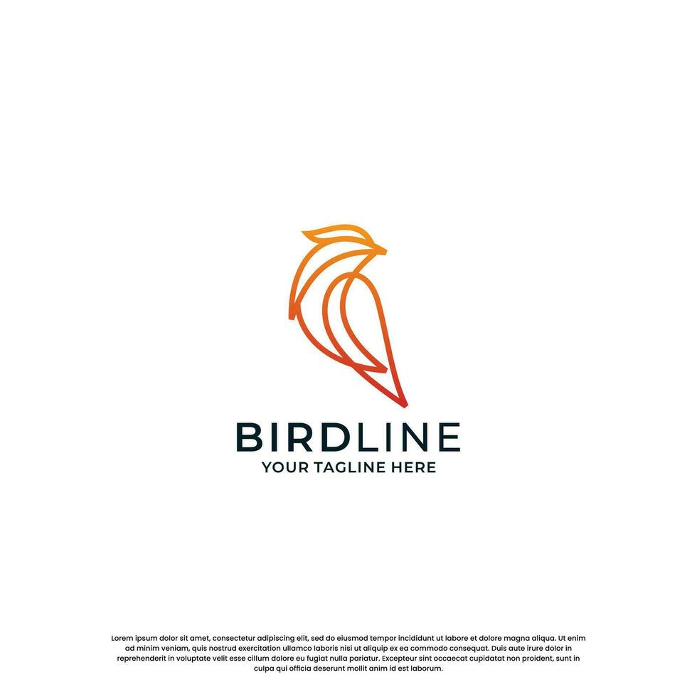 moderno uccello linea logo design. minimalista uccello logo modello. vettore