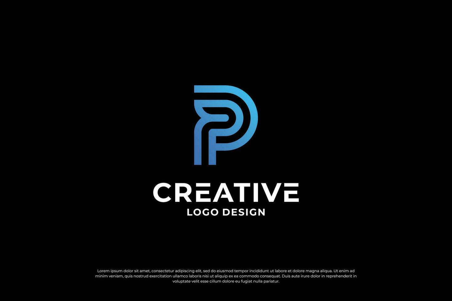 lettera p logo design ispirazione. iniziale lettere p logo simbolo marchio. creativo lettera p logo vettore. vettore