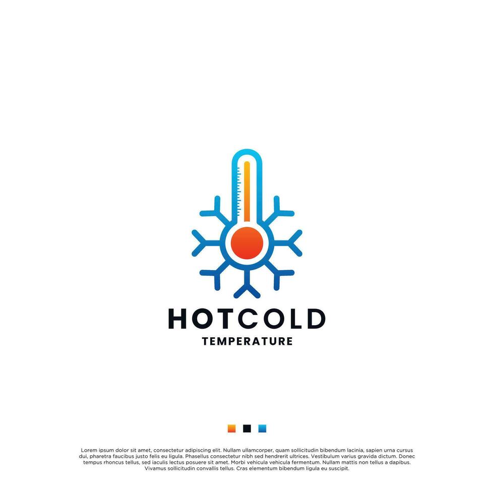 temperatura icona caldo e freddo logo design. vettore