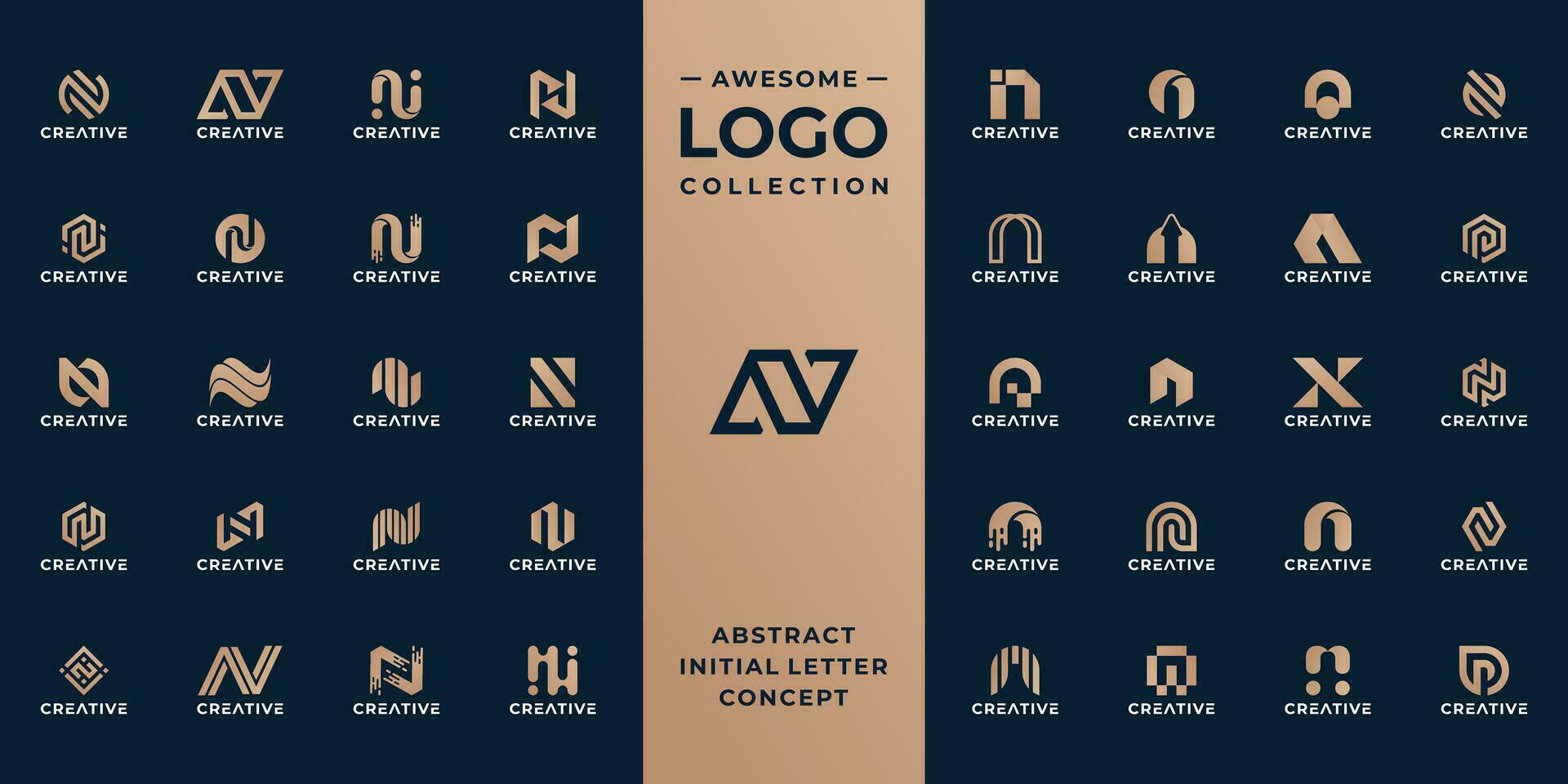 mega collezione iniziale lettera n logo design idea. vettore