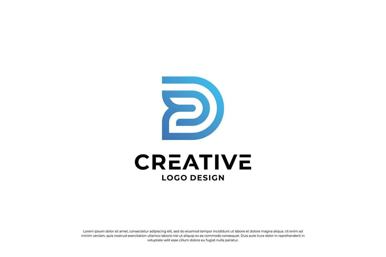 lettera d logo design vettore. iniziale lettere d per logo marca. creativo d cartello iniziale lettera. vettore