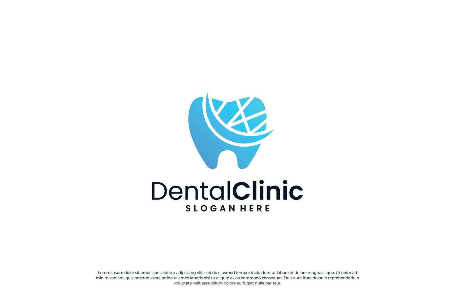 dentale clinica logo design. dentista logo trattamento dente logo concetto. vettore