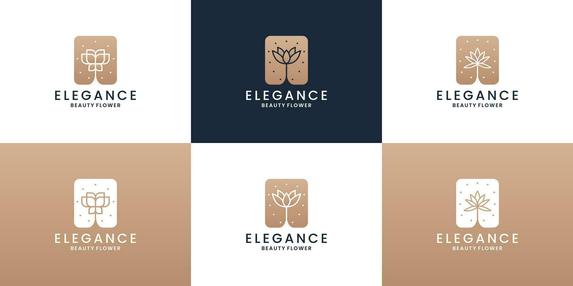 lusso logo il branding collezione con fiore elemento vettore