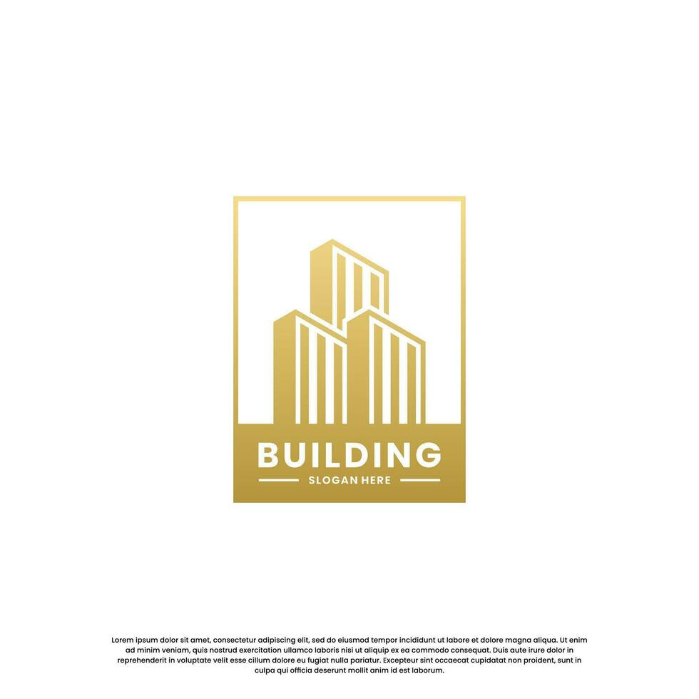 minimalista edificio logo design combinare Casa con grattacielo vettore