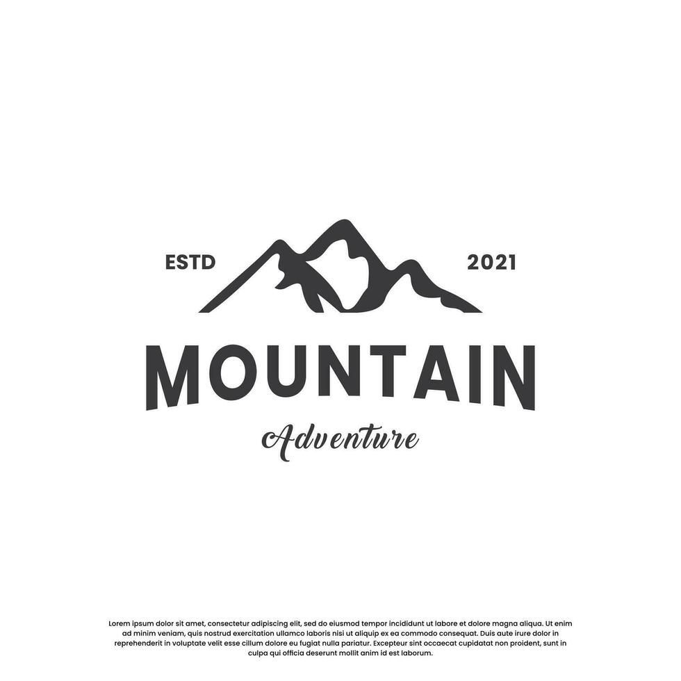 retrò montagna logo design modello. collina Esplorare avventura logo Vintage ▾. vettore