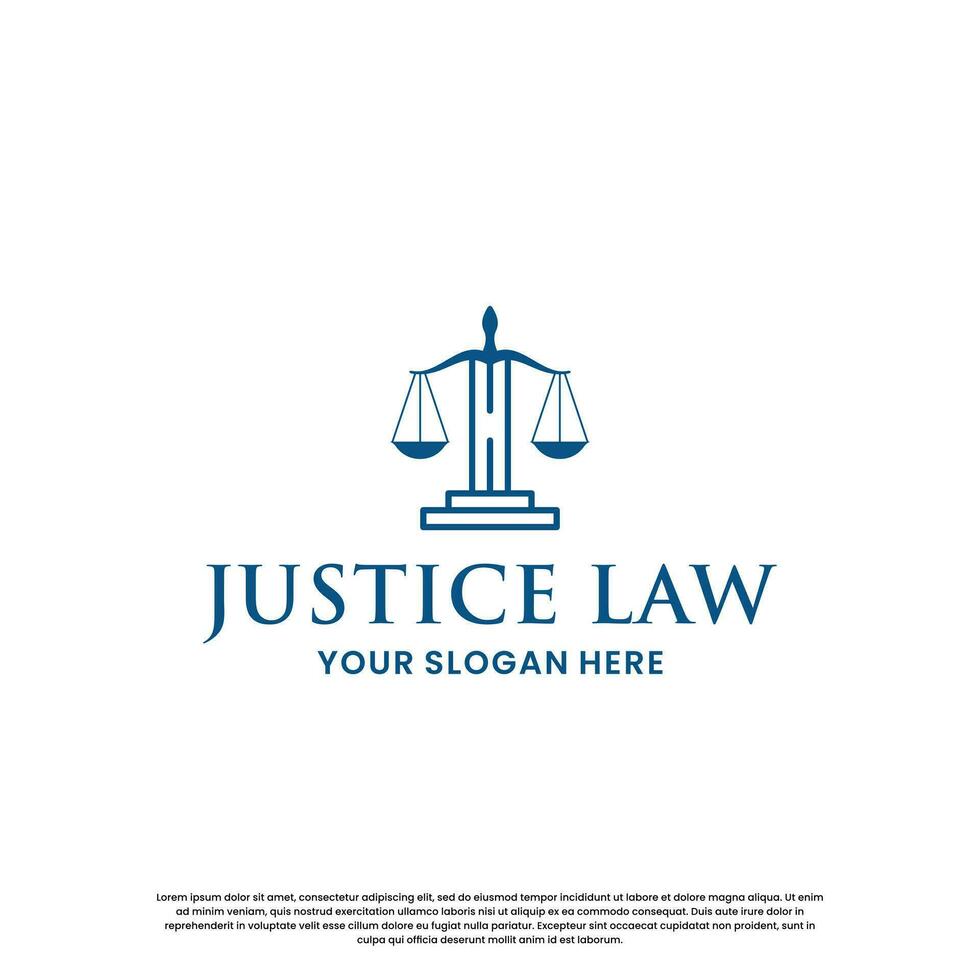 logo di giustizia avvocato. legge logo design ispirazione vettore