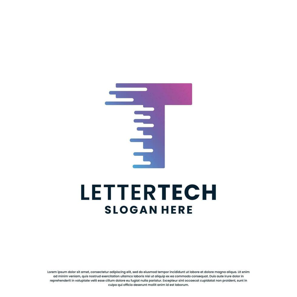 creativo lettera t tecnologia, scienza, laboratorio, dati calcolo logo design per il tuo attività commerciale identità vettore