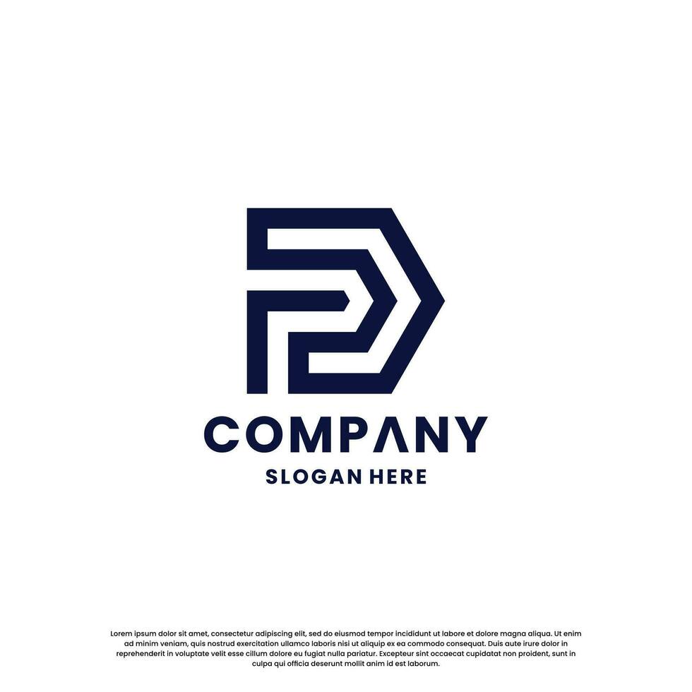 creativo lettera p d monogramma logo design modello vettore
