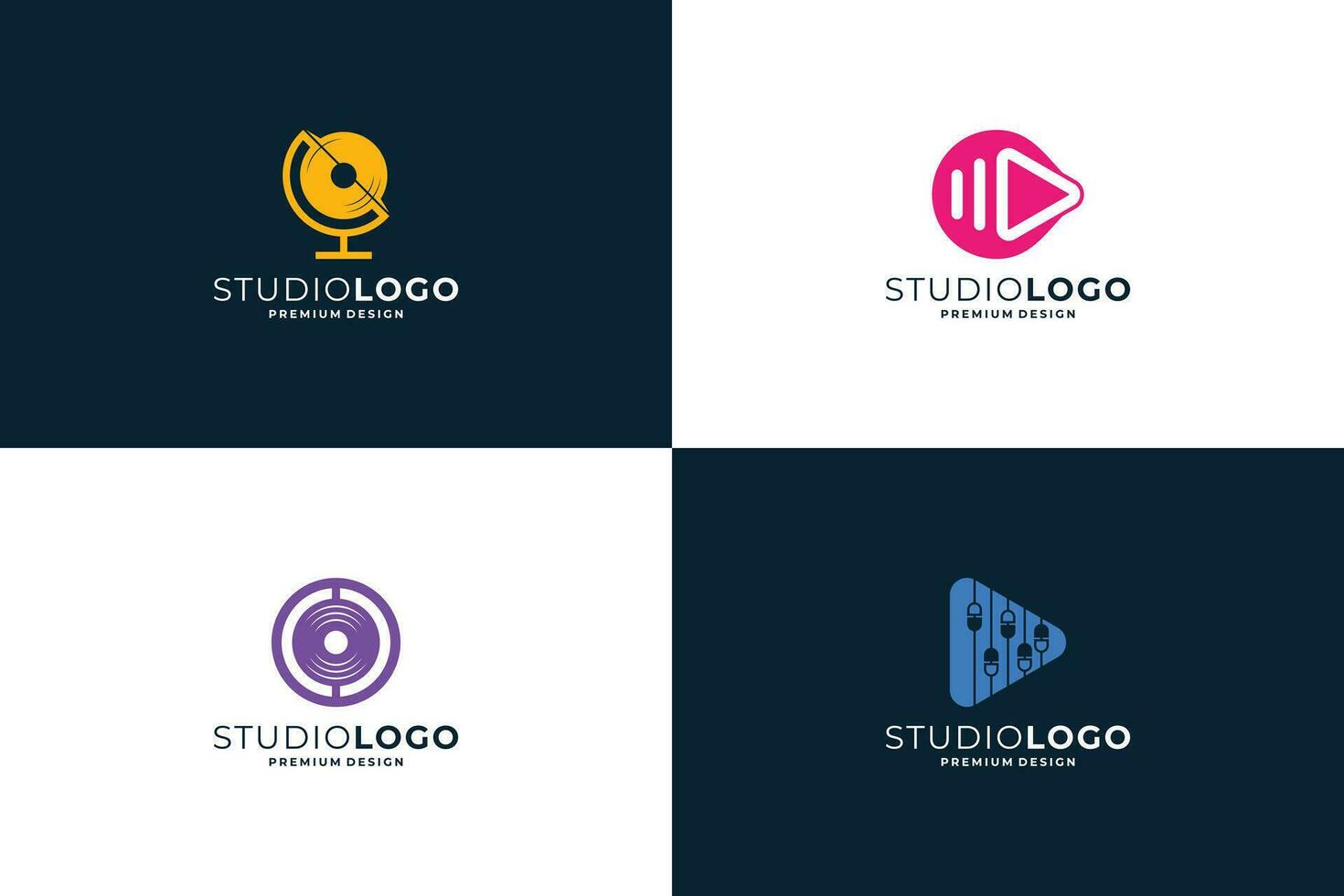 impostato di moderno musica logo design modello. vettore