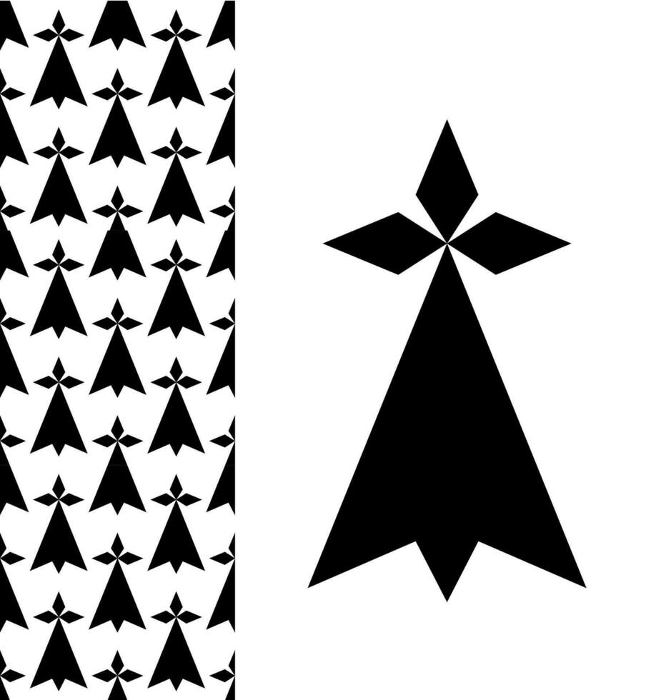 modello bretone ermellino ermellino. nero simbolo su un' bianca sfondo. separato bretone ermellino ermellino. vettore illustrazione