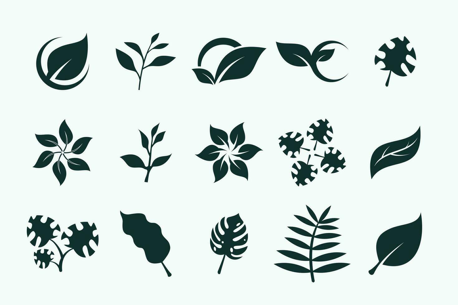 impostato di foglia icona logo design vettore. natura, foglie, ecologia, pianta logo elemento. vettore