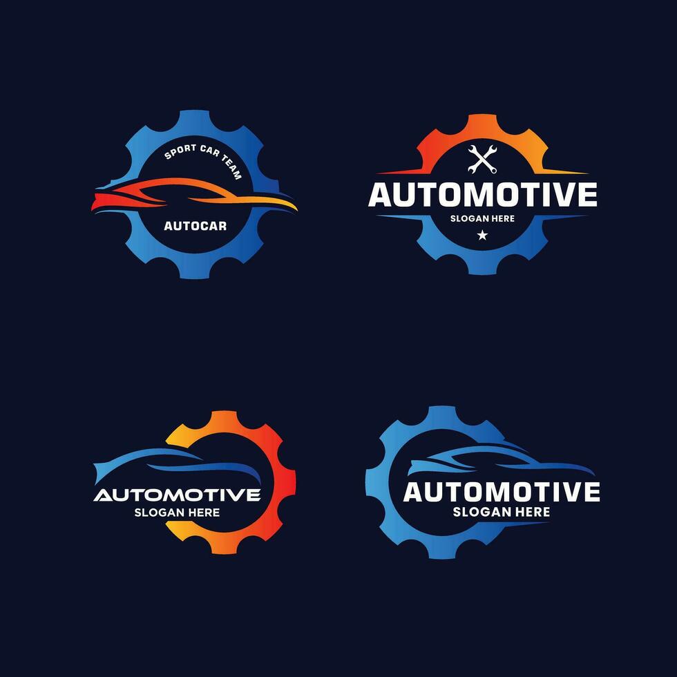 settore automobilistico logo design. moderno auto auto servizio, riparazione, modifica logo vettore